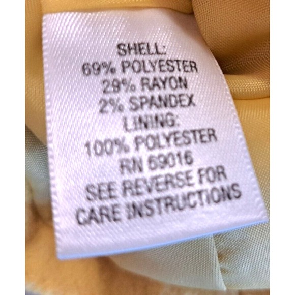 Vtg Blazer Coat Yellow Women's Studio Works 3 Buttons Fitted Pleated Back 22" - Picture 5 of 8